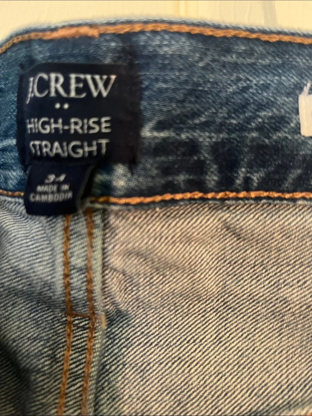 J. Crew High-Rise Straight Jeans in Faded Blue